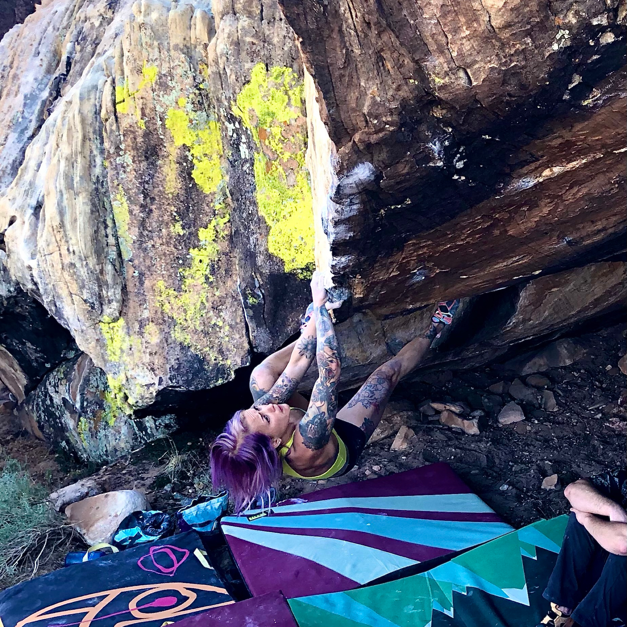 Climbing Beta video of climbers on Drunken Monkey v7 in Red Rock with undefined beta videos in KAYA, the climber's app - where climbers can log and track their ascents, progress, and connect with their local gym and outdoor climbing community.