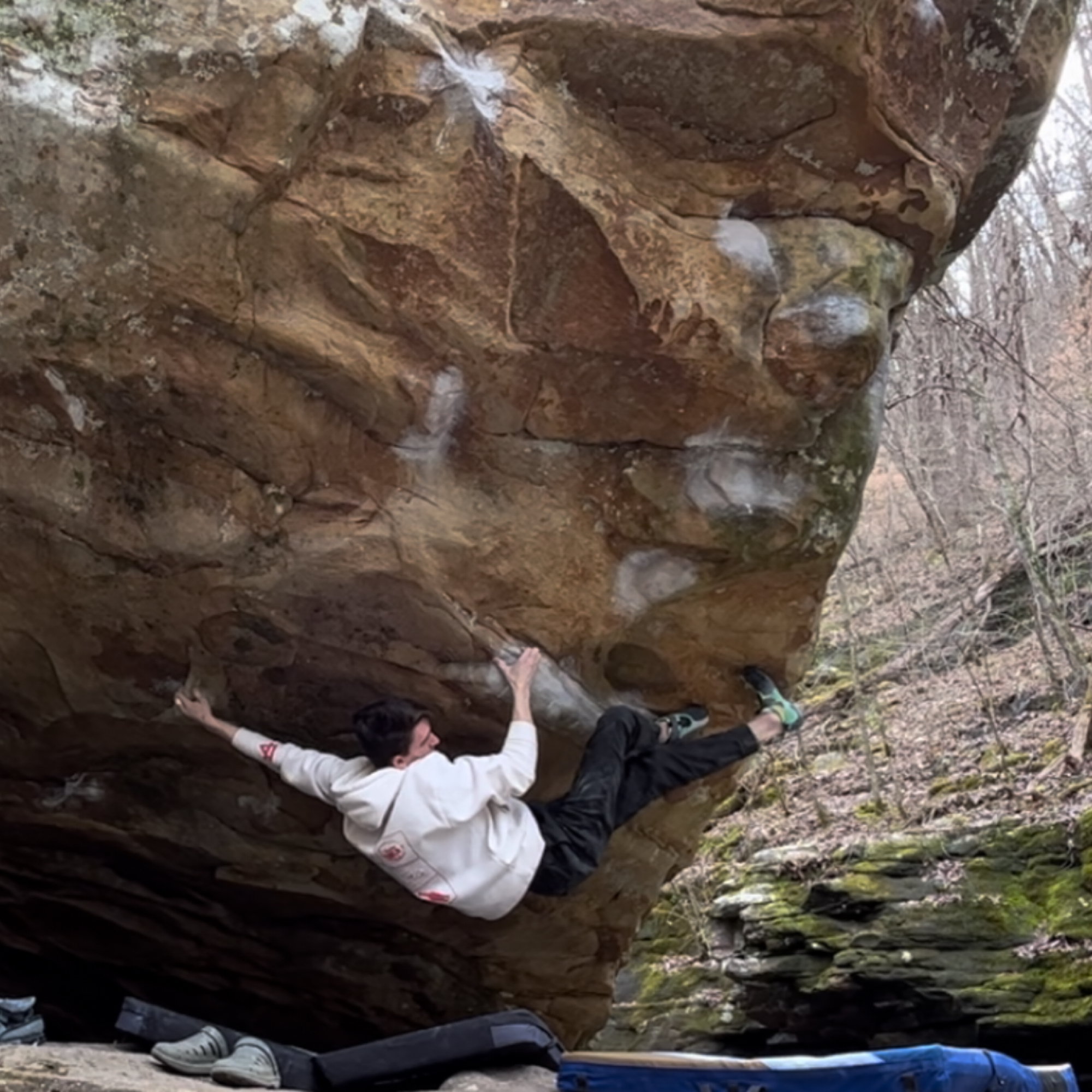Climbing Beta video of climbers on Lord of the Dance v11 in Dayton Pocket with undefined beta videos in KAYA, the climber's app - where climbers can log and track their ascents, progress, and connect with their local gym and outdoor climbing community.