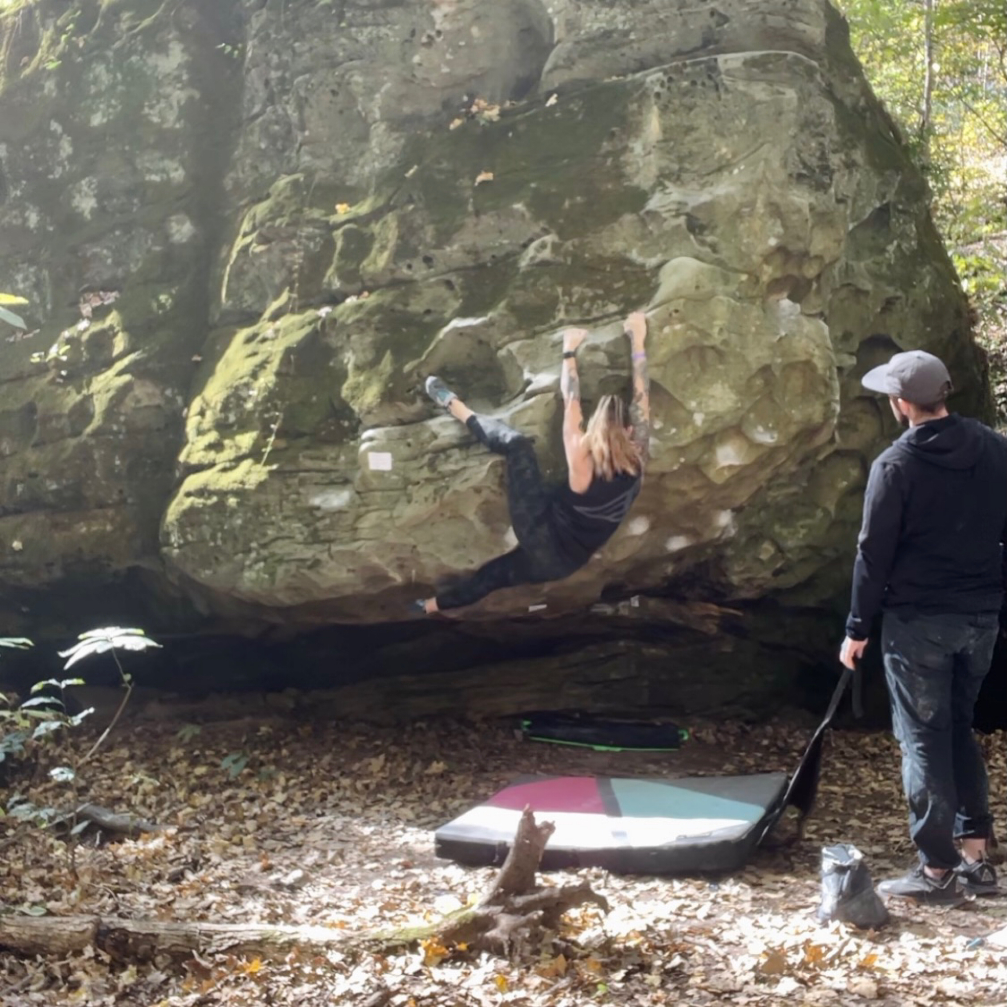 Climbing Beta video of climbers on Stiletto v3 in Holy Boulders with undefined beta videos in KAYA, the climber's app - where climbers can log and track their ascents, progress, and connect with their local gym and outdoor climbing community.