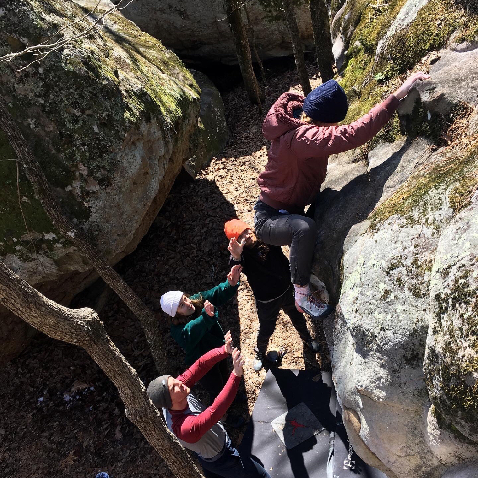 Climbing Beta video of climbers on Radiology v3 in Hospital Boulders with undefined beta videos in KAYA, the climber's app - where climbers can log and track their ascents, progress, and connect with their local gym and outdoor climbing community.