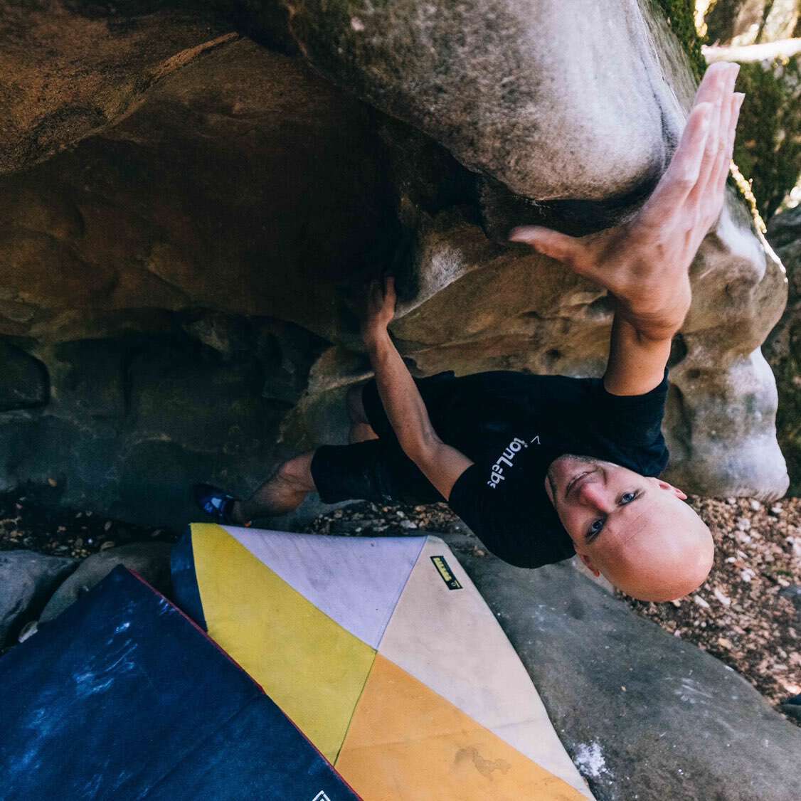Climbing Beta video of climbers on Bates Problem v5 in Castle Rock State Park with undefined beta videos in KAYA, the climber's app - where climbers can log and track their ascents, progress, and connect with their local gym and outdoor climbing community.