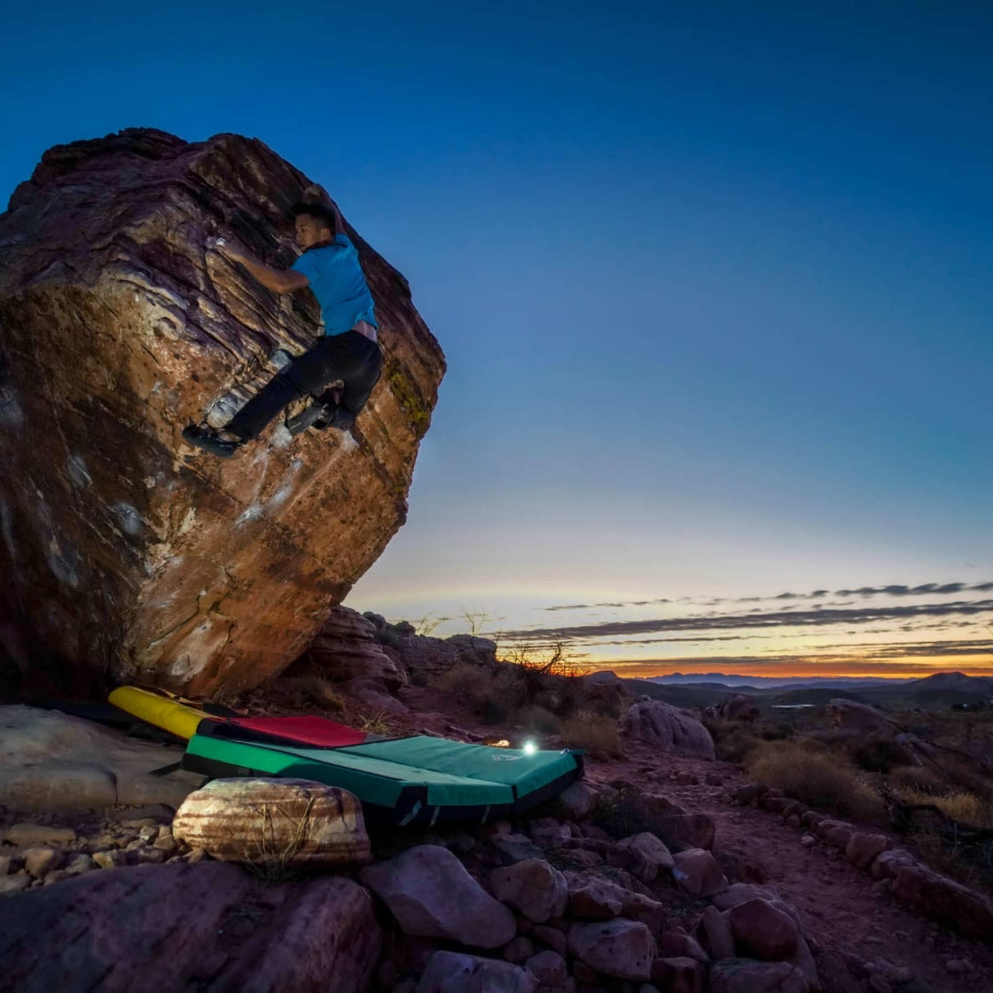 Climbing Beta video of climbers on Poison Control v8 in Red Rock with undefined beta videos in KAYA, the climber's app - where climbers can log and track their ascents, progress, and connect with their local gym and outdoor climbing community.