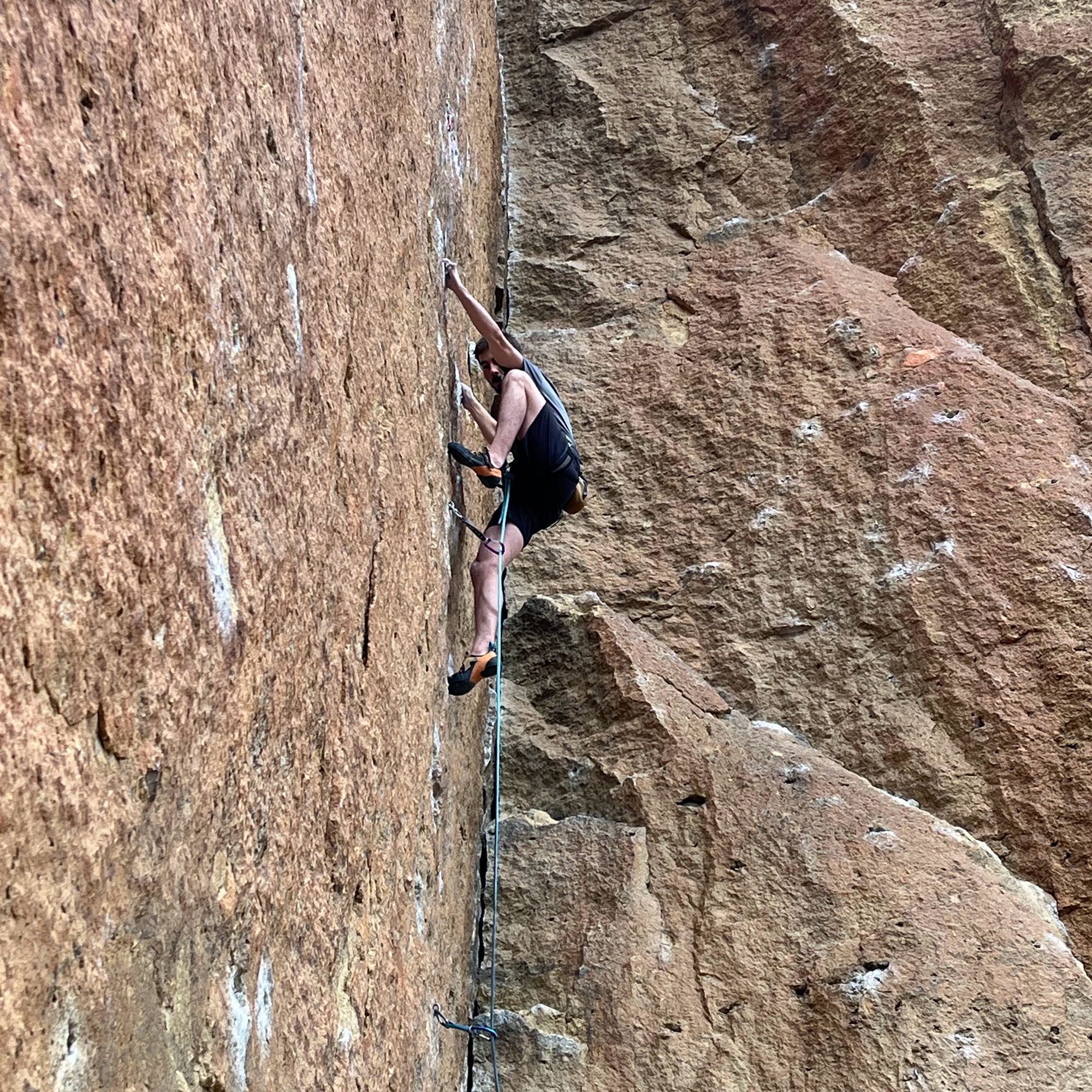 Climbing Beta video of climbers on Heinous Cling Start 5.12a in Smith Rock with undefined beta videos in KAYA, the climber's app - where climbers can log and track their ascents, progress, and connect with their local gym and outdoor climbing community.
