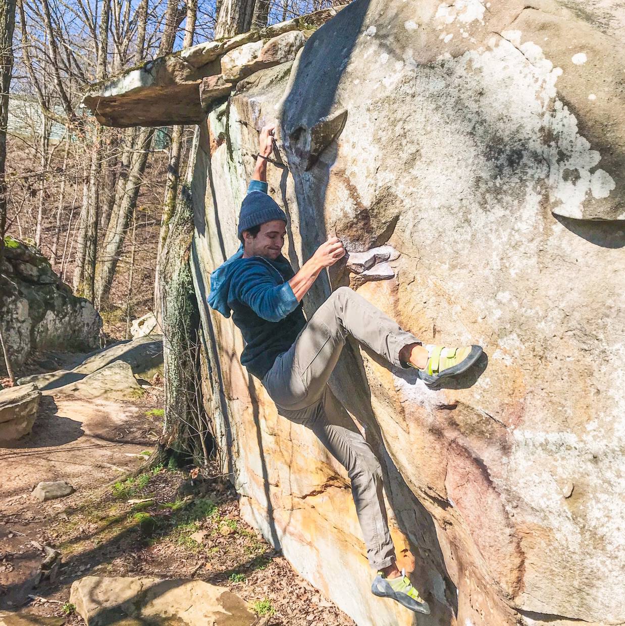 Climbing Beta video of climbers on Genghis Khan v5 in Stone Fort with undefined beta videos in KAYA, the climber's app - where climbers can log and track their ascents, progress, and connect with their local gym and outdoor climbing community.