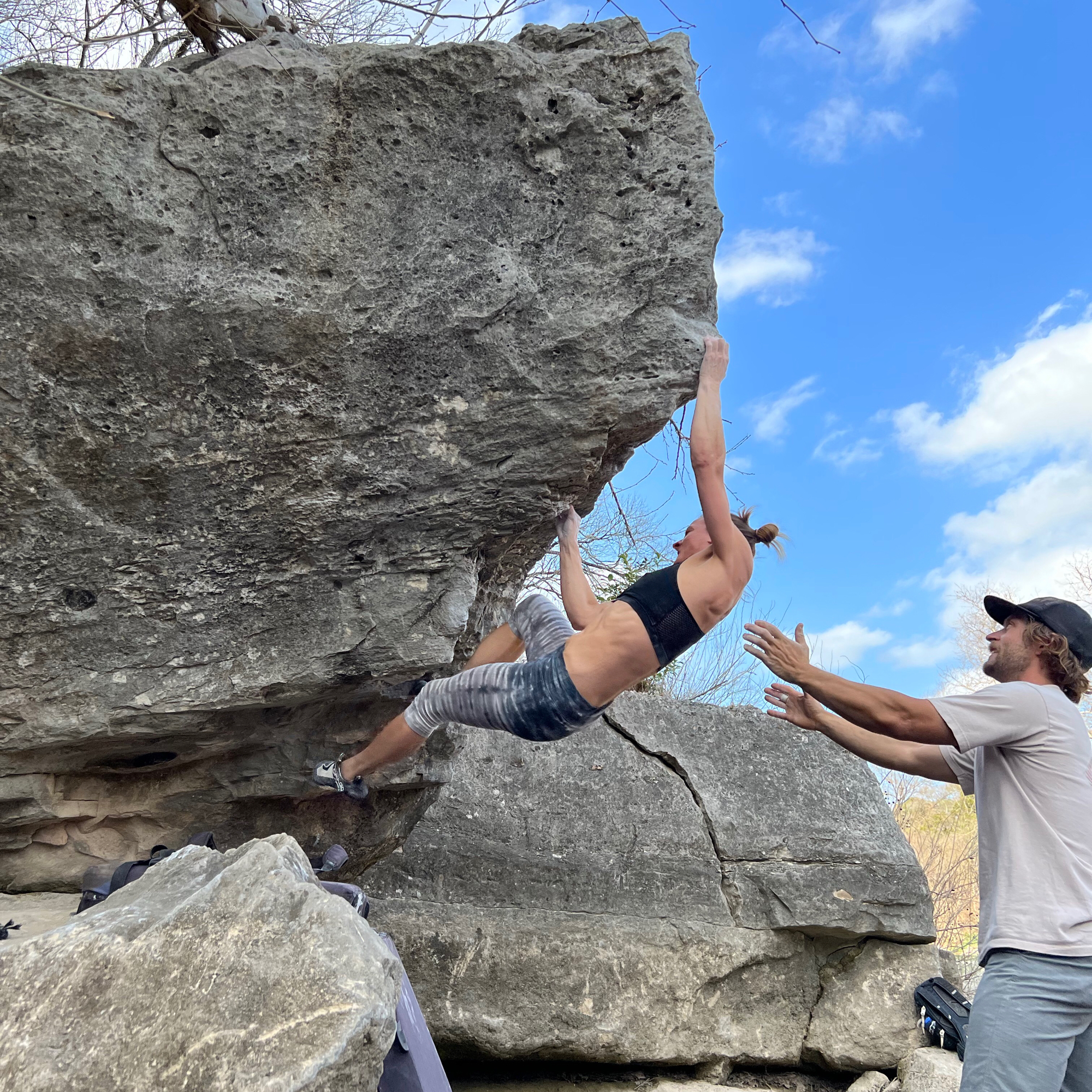 Climbing Beta video of climbers on Southeast Arete (AKA WP Arete) v8 in Barton Creek Greenbelt with undefined beta videos in KAYA, the climber's app - where climbers can log and track their ascents, progress, and connect with their local gym and outdoor climbing community.