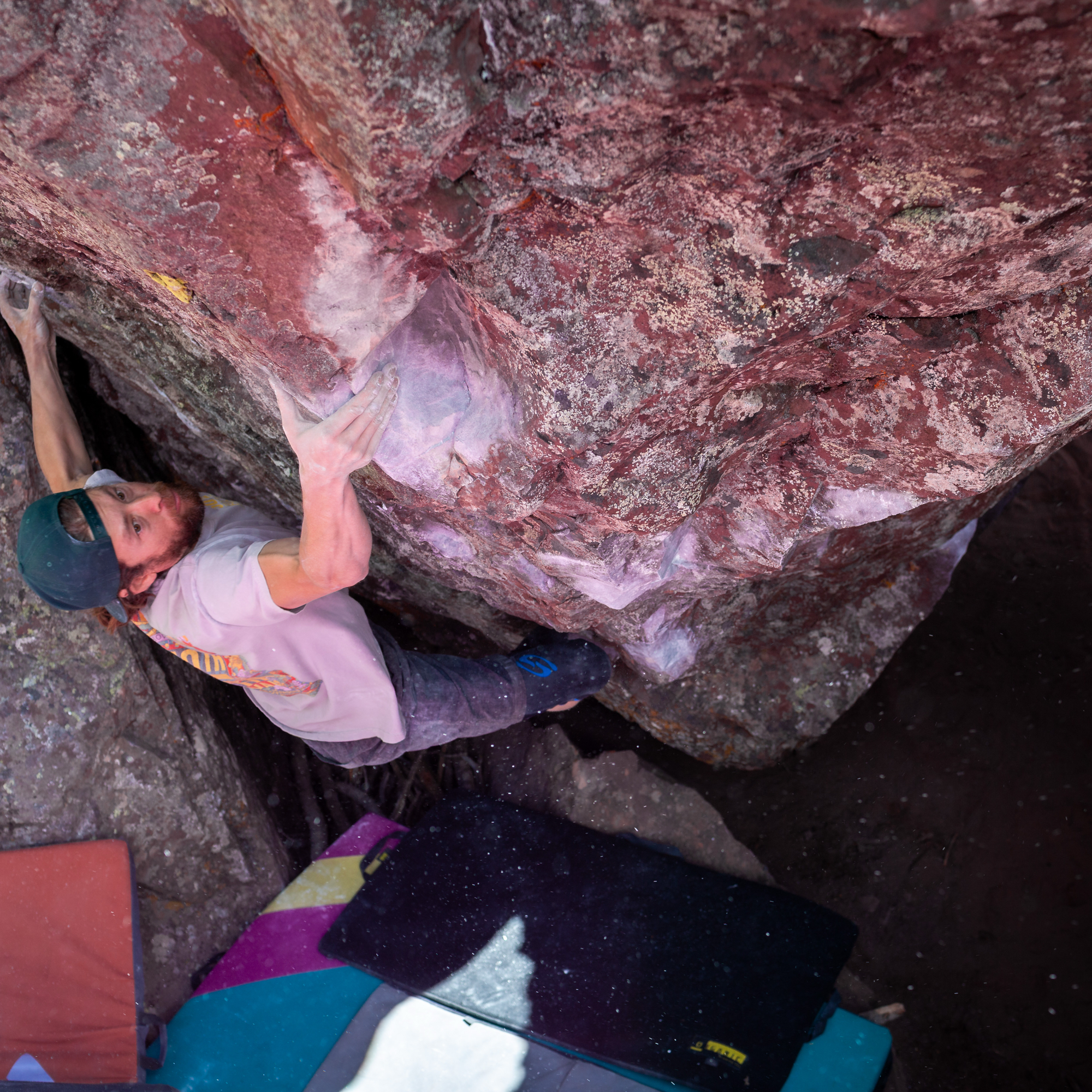 Climbing Beta video of climbers on Khonsu v10 in Uintas with undefined beta videos in KAYA, the climber's app - where climbers can log and track their ascents, progress, and connect with their local gym and outdoor climbing community.