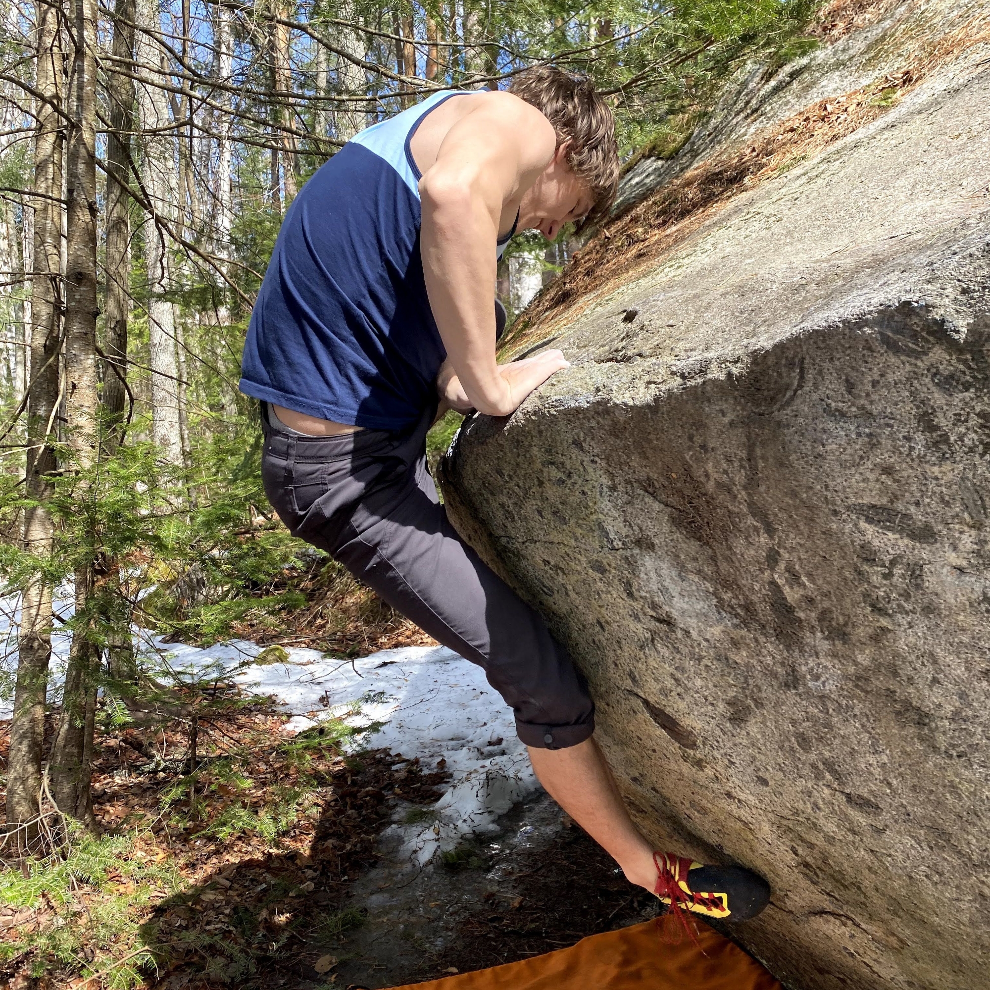 Climbing Beta video of climbers on Rebar v3 in Adirondacks with undefined beta videos in KAYA, the climber's app - where climbers can log and track their ascents, progress, and connect with their local gym and outdoor climbing community.