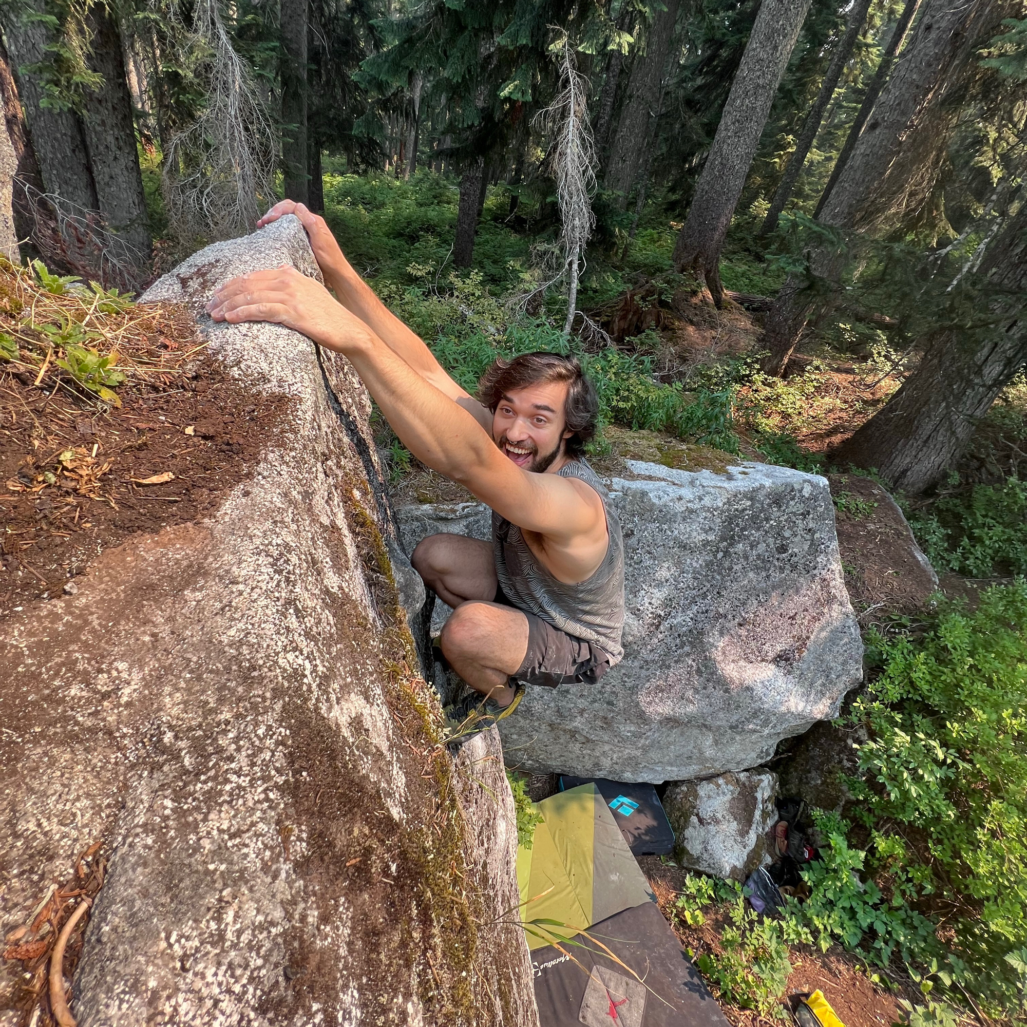 Climbing Beta video of climbers on Crude Dude v1 in Stevens Pass with undefined beta videos in KAYA, the climber's app - where climbers can log and track their ascents, progress, and connect with their local gym and outdoor climbing community.