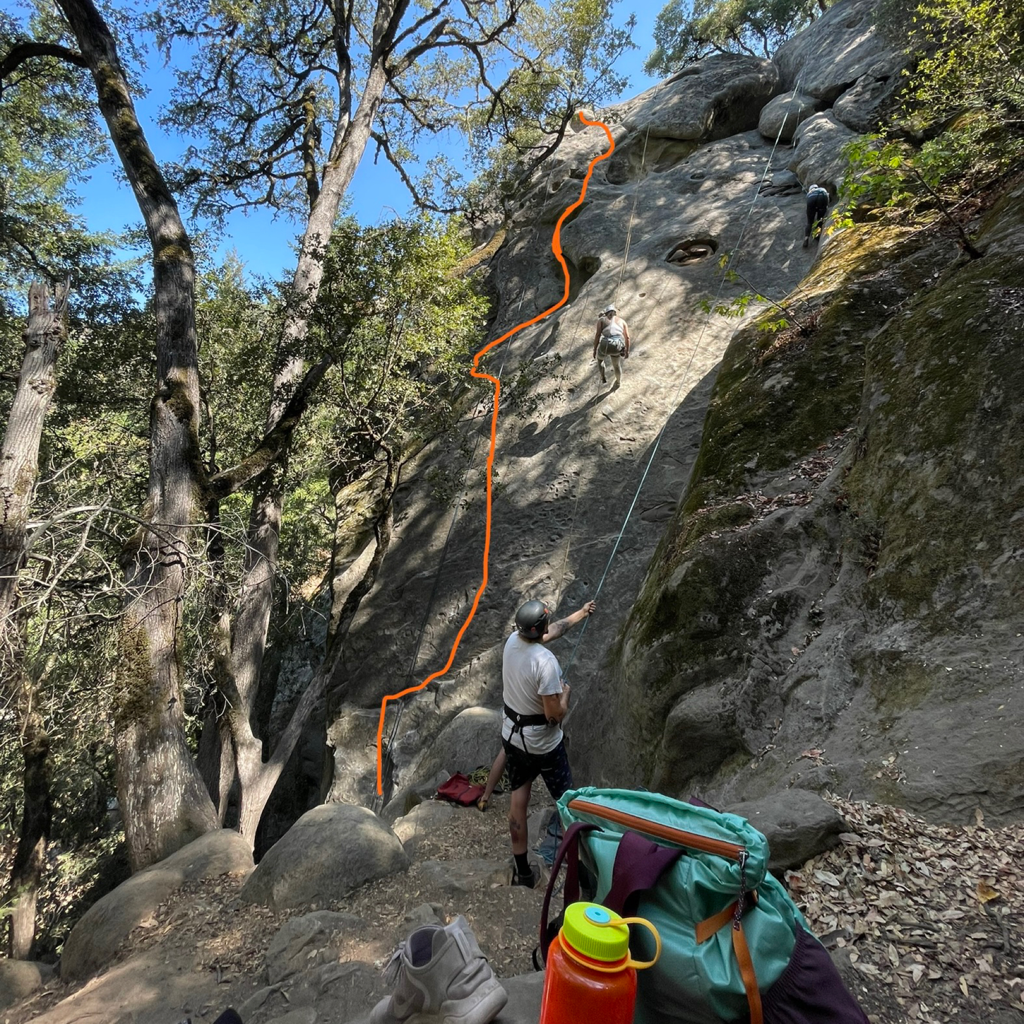 Climbing Beta video of climbers on Leading to death 5.9 in Castle Rock State Park with undefined beta videos in KAYA, the climber's app - where climbers can log and track their ascents, progress, and connect with their local gym and outdoor climbing community.