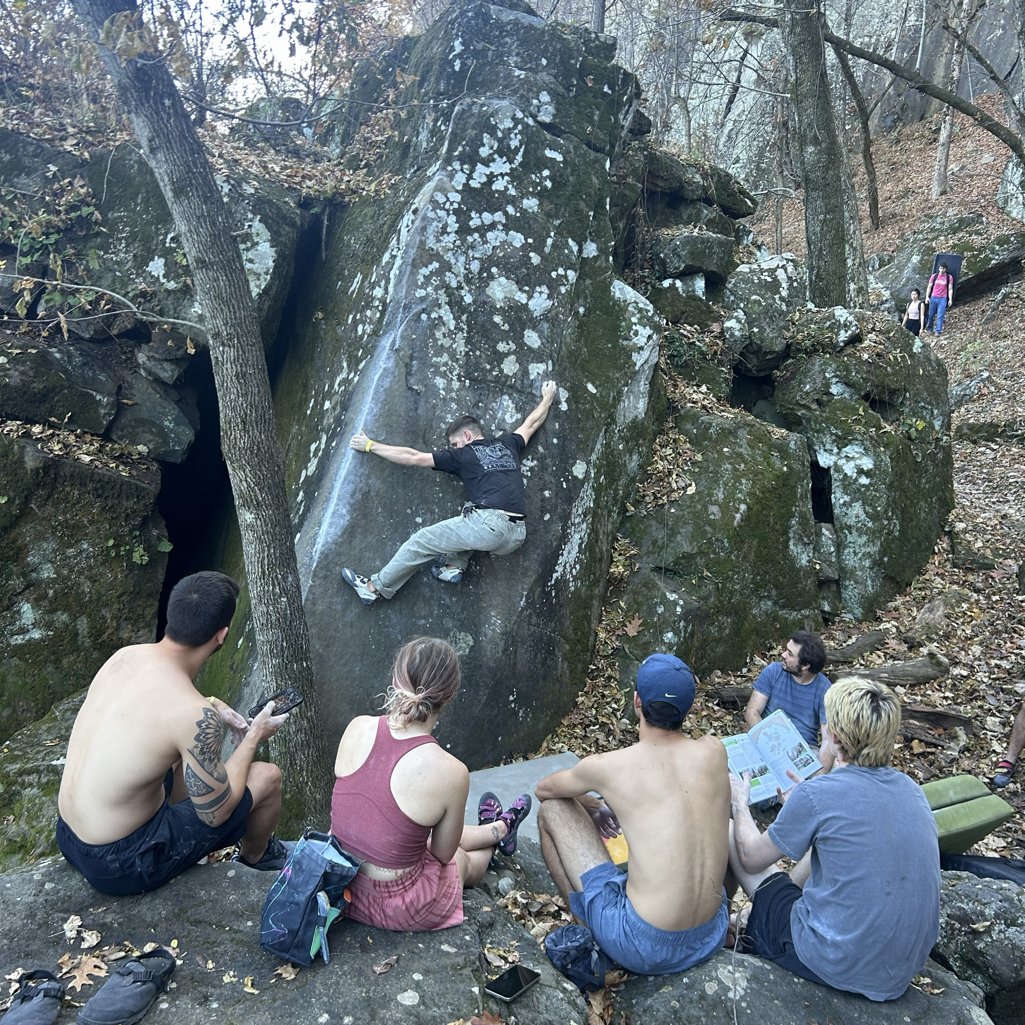 Climbing Beta video of climbers on Make You Cuss v2 in Horseshoe Canyon Ranch with undefined beta videos in KAYA, the climber's app - where climbers can log and track their ascents, progress, and connect with their local gym and outdoor climbing community.