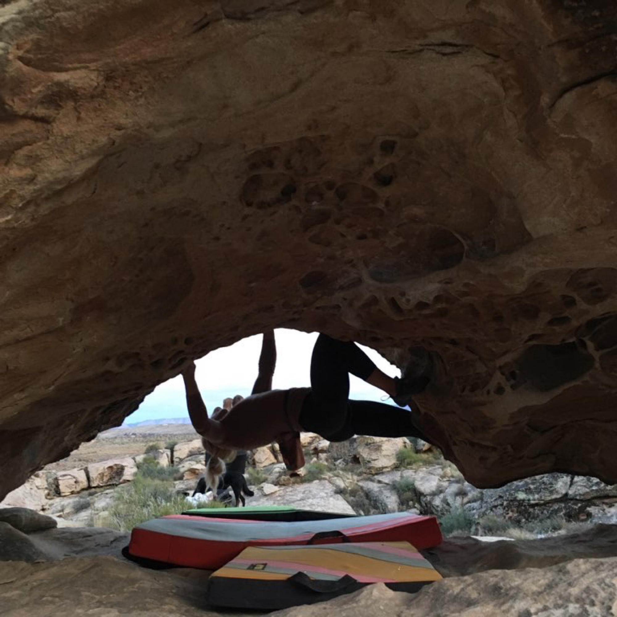 Climbing Beta video of climbers on Pipe Warp v4 in Moe's Valley with undefined beta videos in KAYA, the climber's app - where climbers can log and track their ascents, progress, and connect with their local gym and outdoor climbing community.