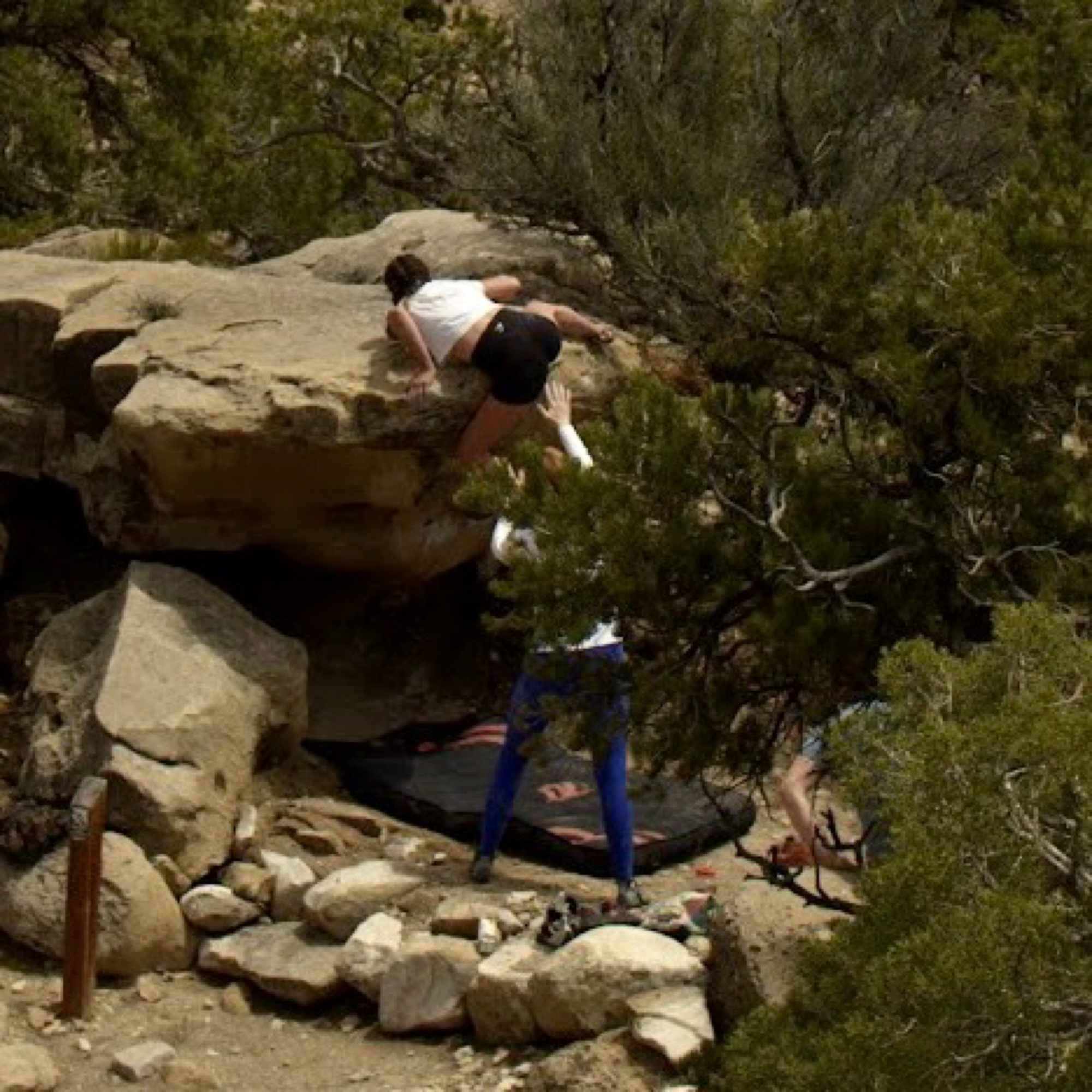 Climbing Beta video of climbers on Happy Mantel v3 in Joe's Valley with undefined beta videos in KAYA, the climber's app - where climbers can log and track their ascents, progress, and connect with their local gym and outdoor climbing community.