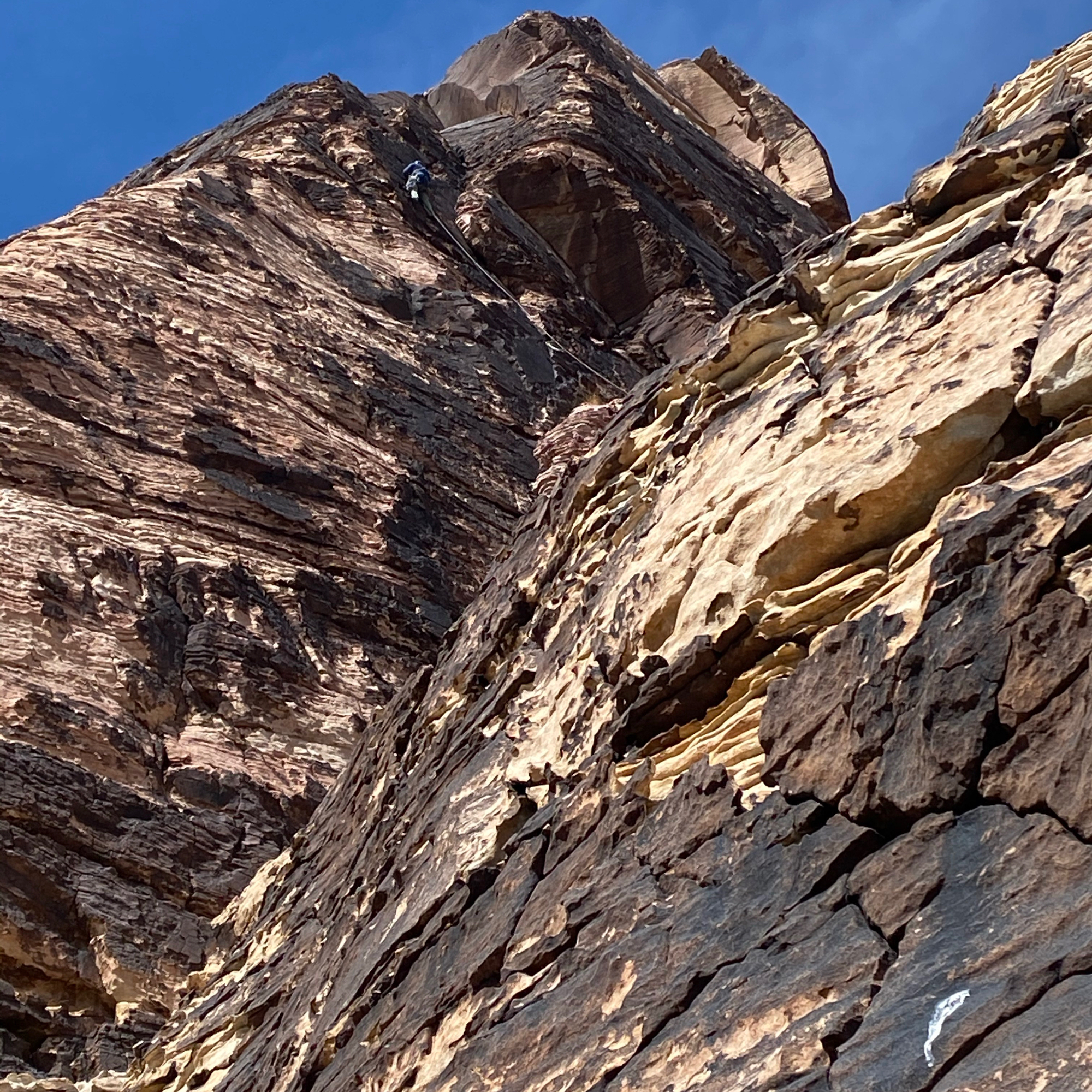 Climbing Beta video of climbers on Geronimo 5.6 in Red Rock with undefined beta videos in KAYA, the climber's app - where climbers can log and track their ascents, progress, and connect with their local gym and outdoor climbing community.