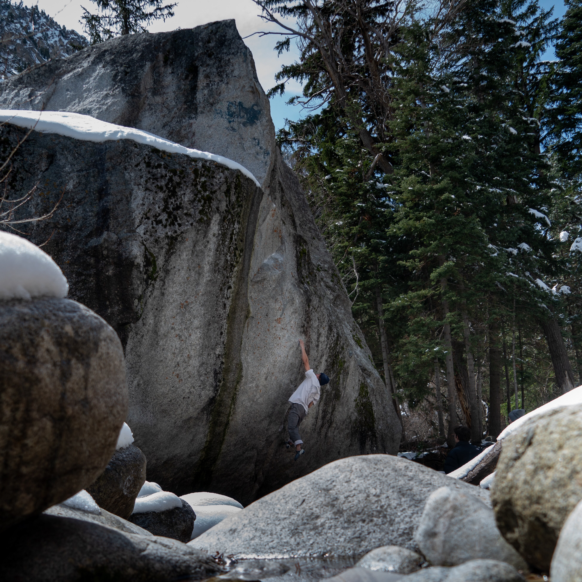 Climbing Beta video of climbers on Transience v14 in Little Cottonwood Canyon with undefined beta videos in KAYA, the climber's app - where climbers can log and track their ascents, progress, and connect with their local gym and outdoor climbing community.