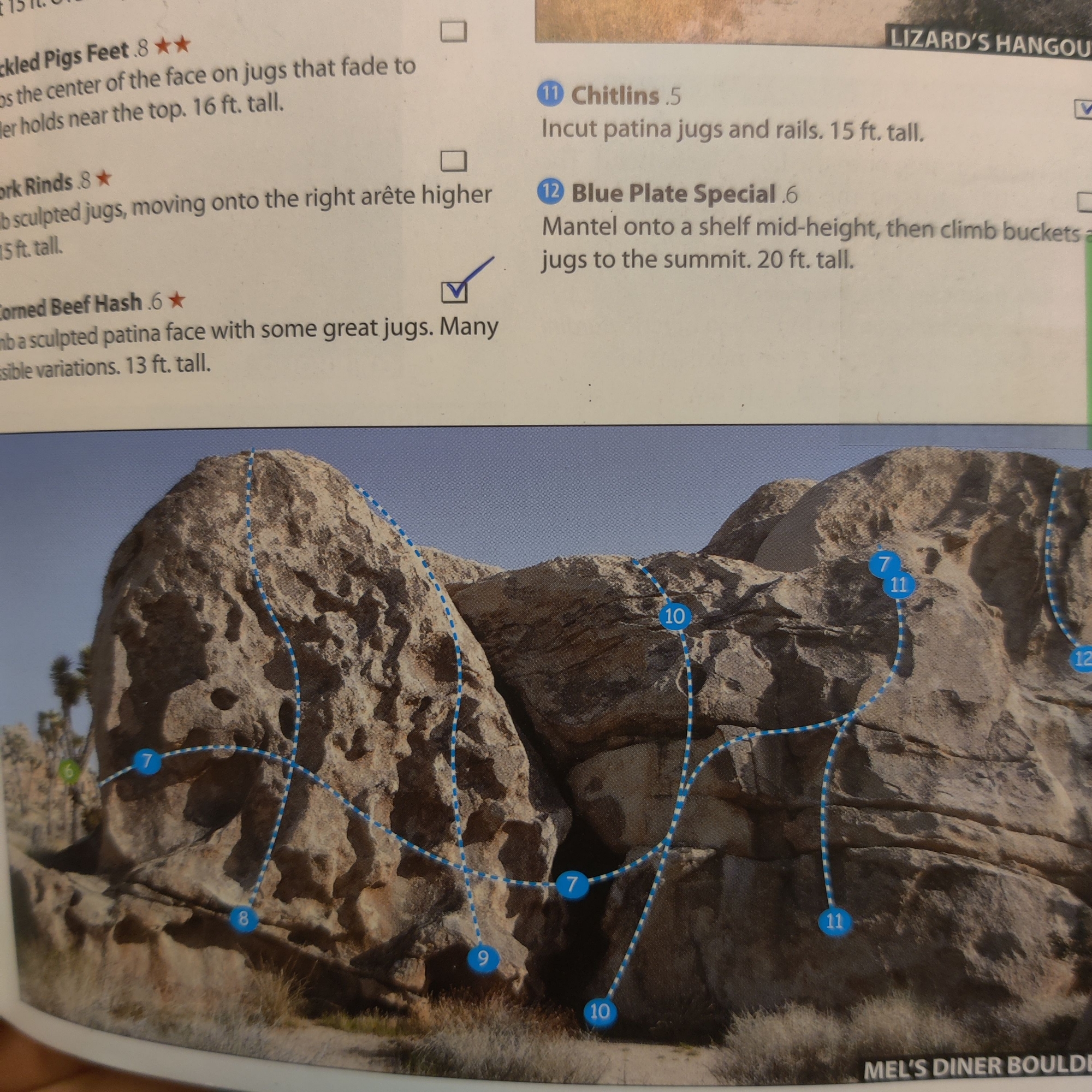 Climbing Beta video of climbers on Mel's Traverse vB in Joshua Tree with undefined beta videos in KAYA, the climber's app - where climbers can log and track their ascents, progress, and connect with their local gym and outdoor climbing community.