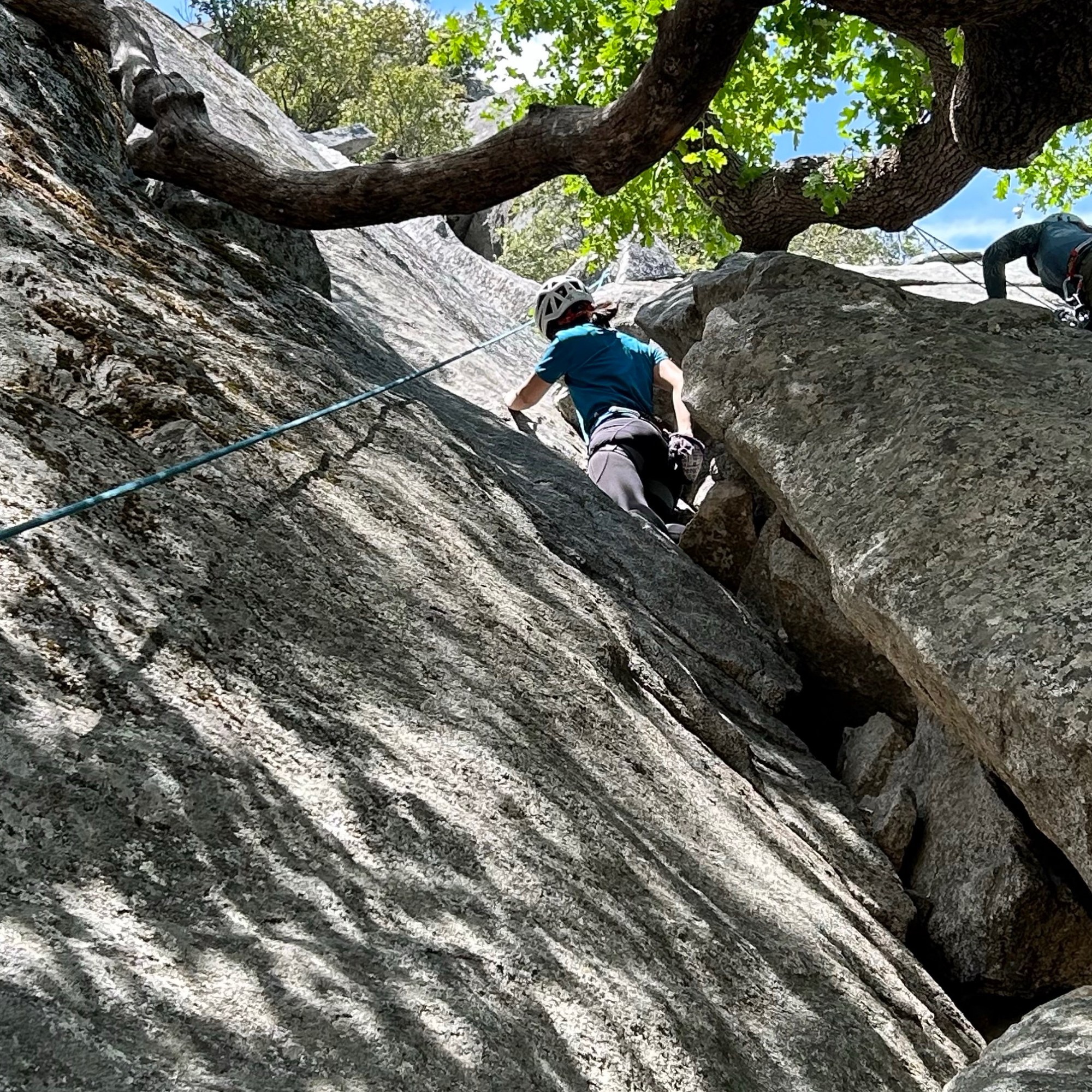 Climbing Beta video of climbers on Swan Slab Chimney 5.4 in Yosemite Valley with undefined beta videos in KAYA, the climber's app - where climbers can log and track their ascents, progress, and connect with their local gym and outdoor climbing community.