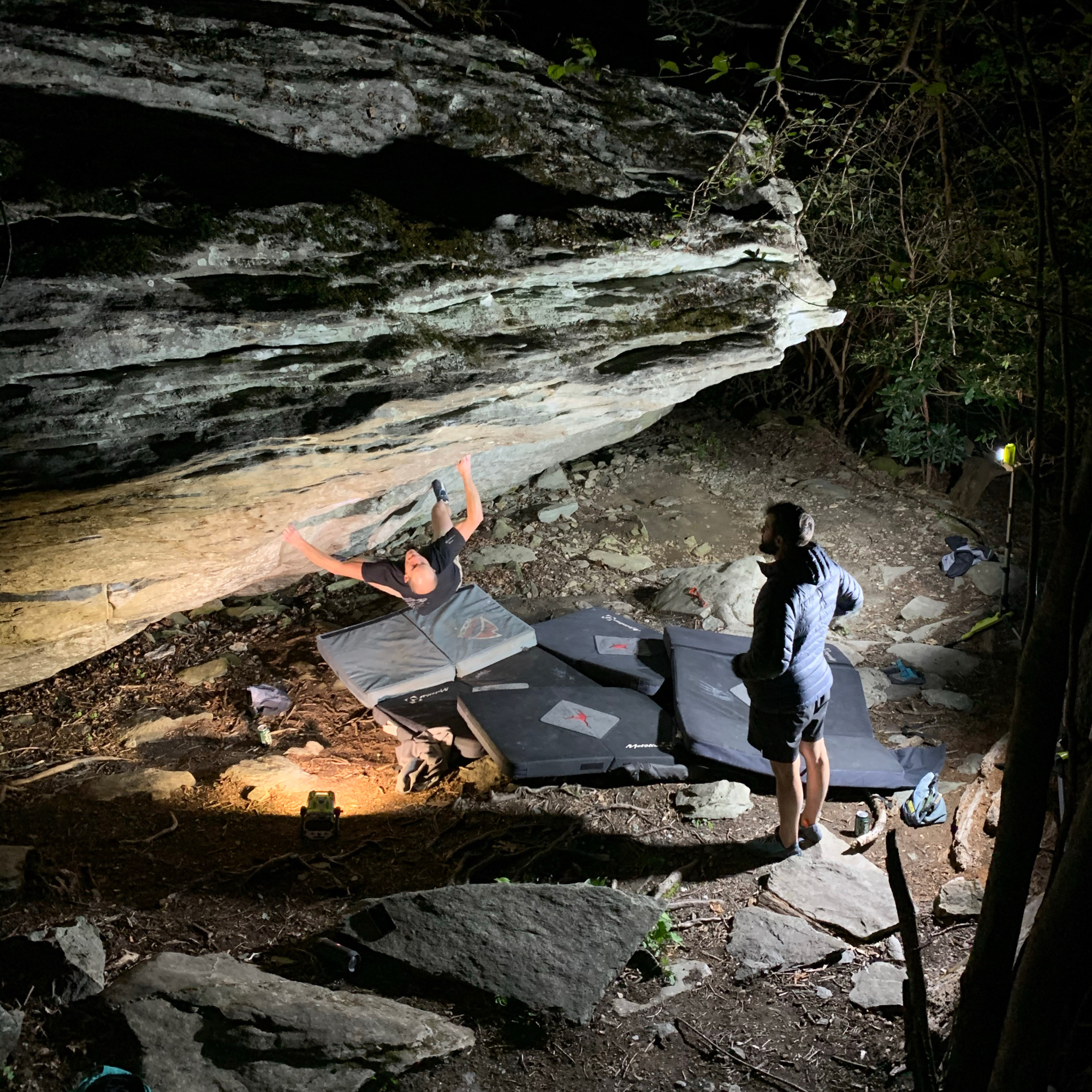 Climbing Beta video of climbers on Black Magic Woman v7 in Boone with undefined beta videos in KAYA, the climber's app - where climbers can log and track their ascents, progress, and connect with their local gym and outdoor climbing community.