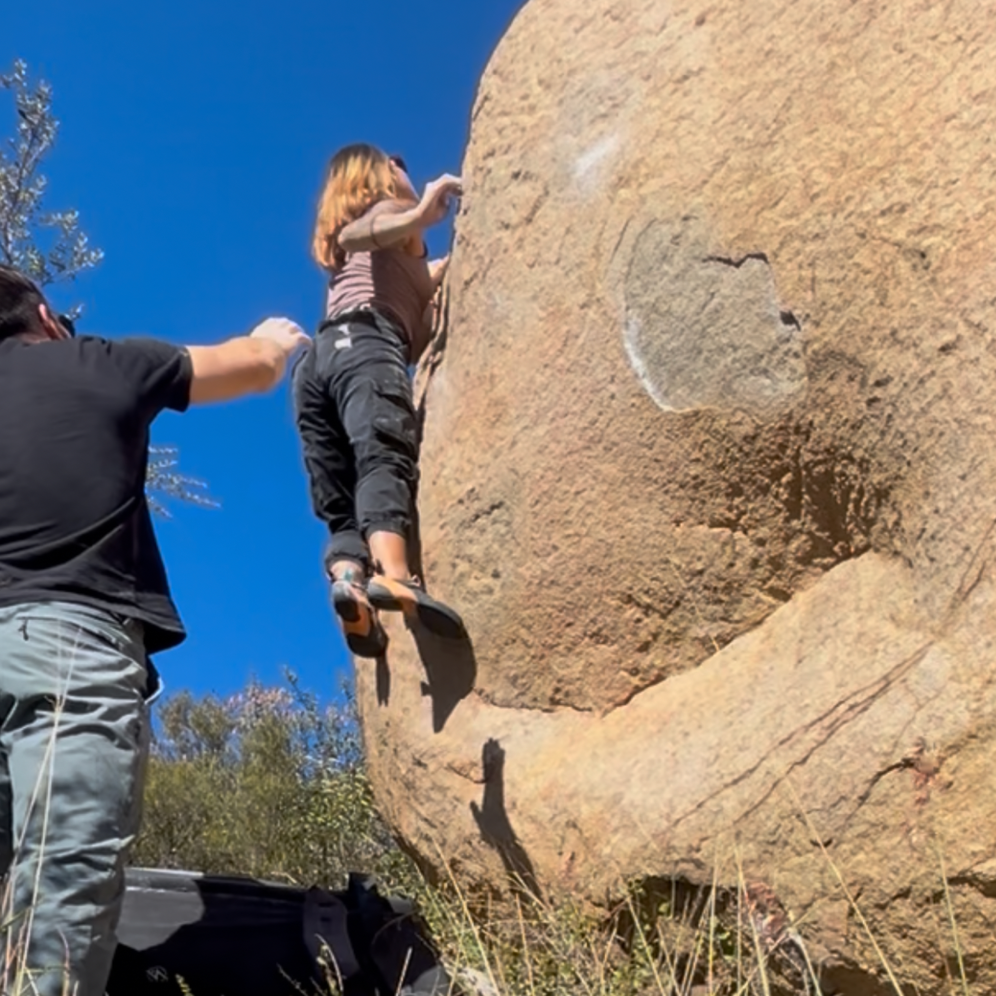 Climbing Beta video of climbers on Duke of Prunes v4 in Lake Ramona with undefined beta videos in KAYA, the climber's app - where climbers can log and track their ascents, progress, and connect with their local gym and outdoor climbing community.