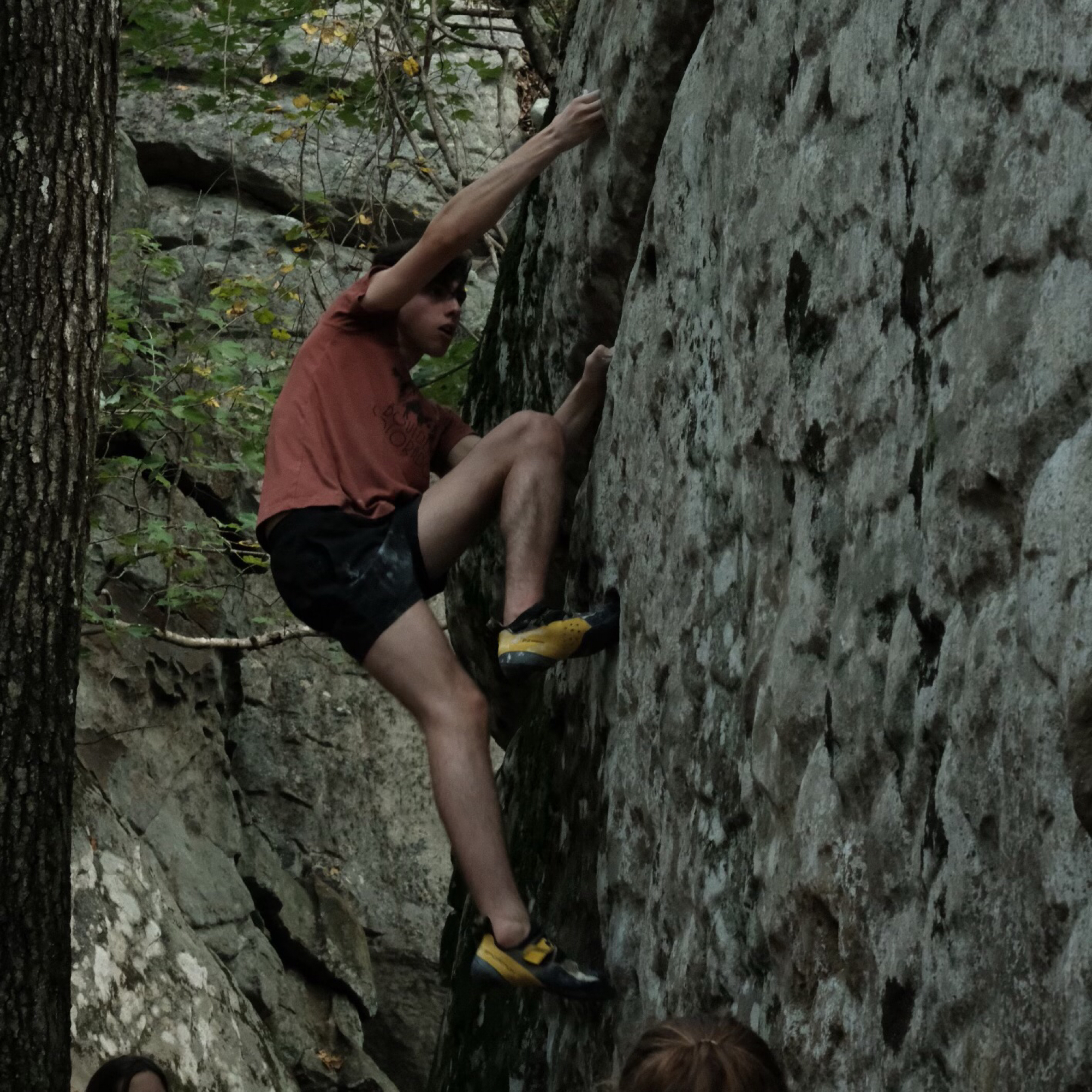 Climbing Beta video of climbers on Jam Up v8 in Stone Fort with undefined beta videos in KAYA, the climber's app - where climbers can log and track their ascents, progress, and connect with their local gym and outdoor climbing community.