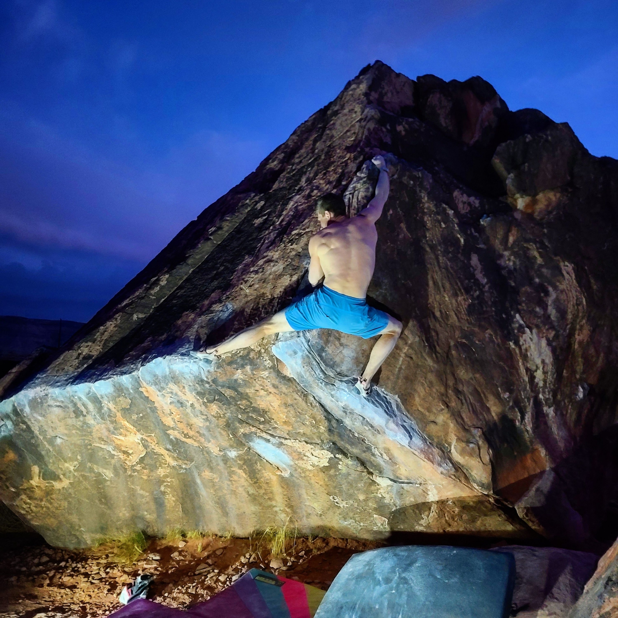 Climbing Beta video of climbers on Timmy's Problem v9 in Red Rock with undefined beta videos in KAYA, the climber's app - where climbers can log and track their ascents, progress, and connect with their local gym and outdoor climbing community.