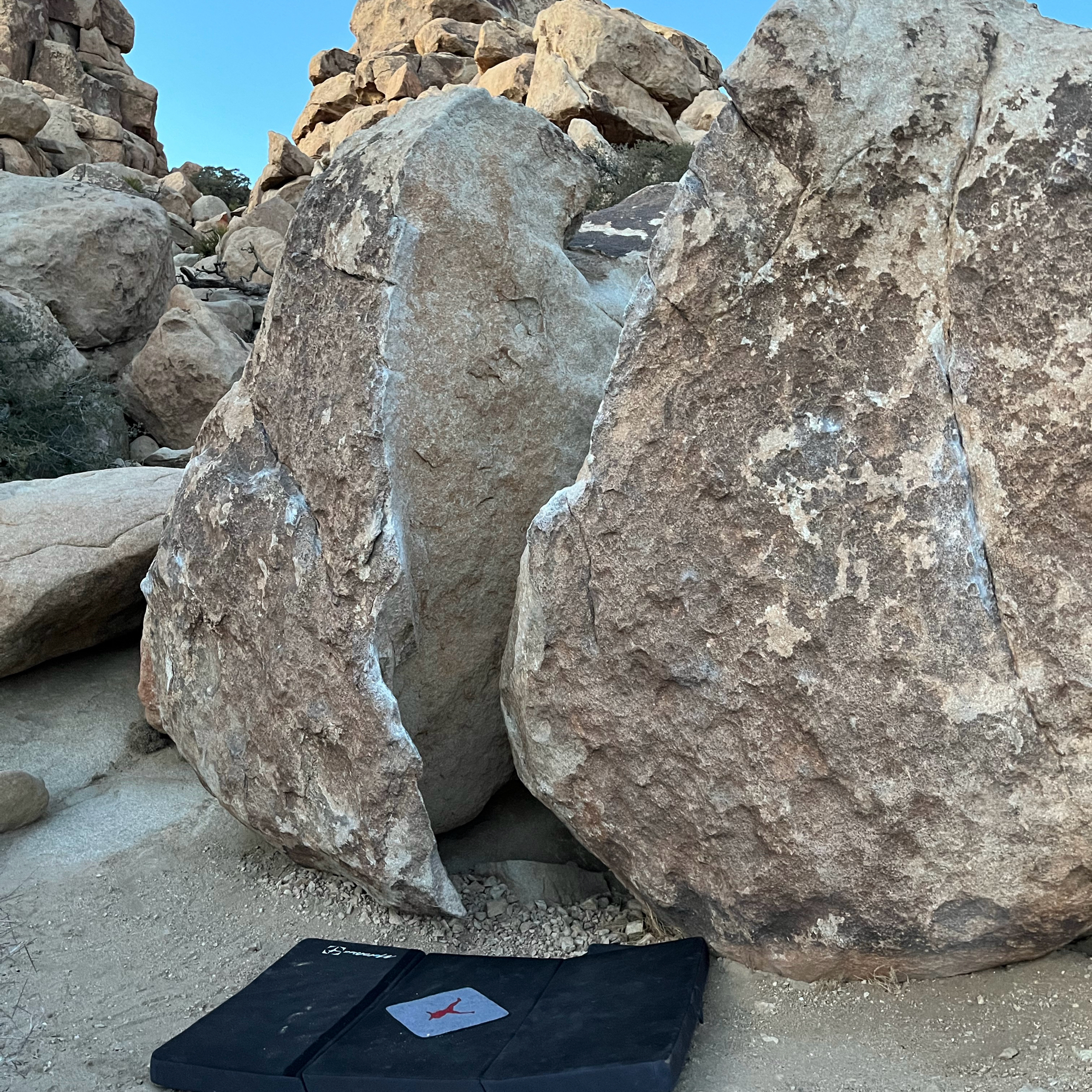 Climbing Beta video of climbers on Mr. H vB in Joshua Tree with undefined beta videos in KAYA, the climber's app - where climbers can log and track their ascents, progress, and connect with their local gym and outdoor climbing community.