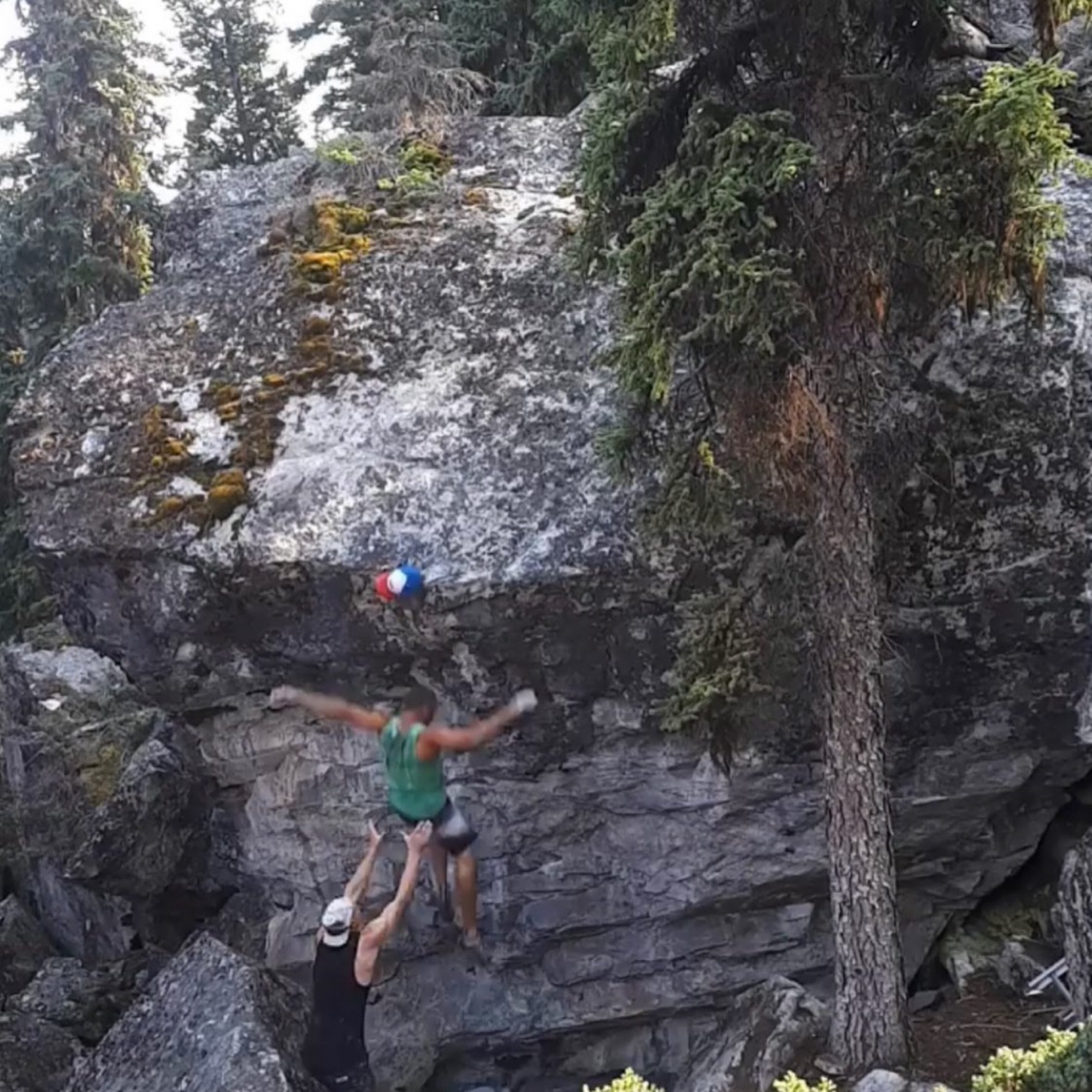 Climbing Beta video of climbers on Spirit Bear Left v7 in Kelowna with undefined beta videos in KAYA, the climber's app - where climbers can log and track their ascents, progress, and connect with their local gym and outdoor climbing community.