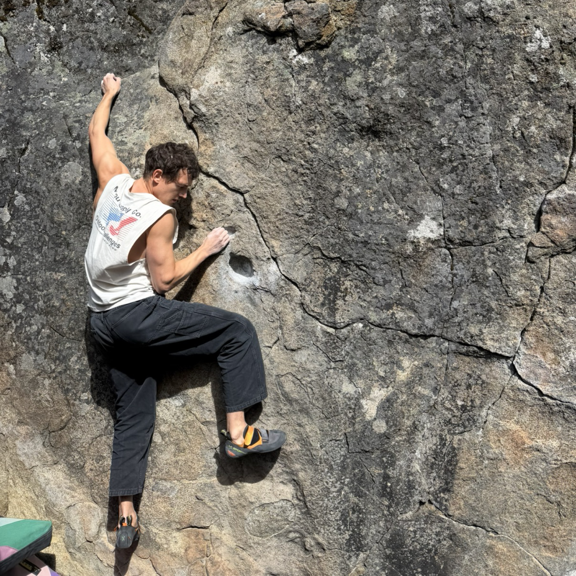 Climbing Beta video of climbers on Crabby Patty v3 in Leavenworth with undefined beta videos in KAYA, the climber's app - where climbers can log and track their ascents, progress, and connect with their local gym and outdoor climbing community.