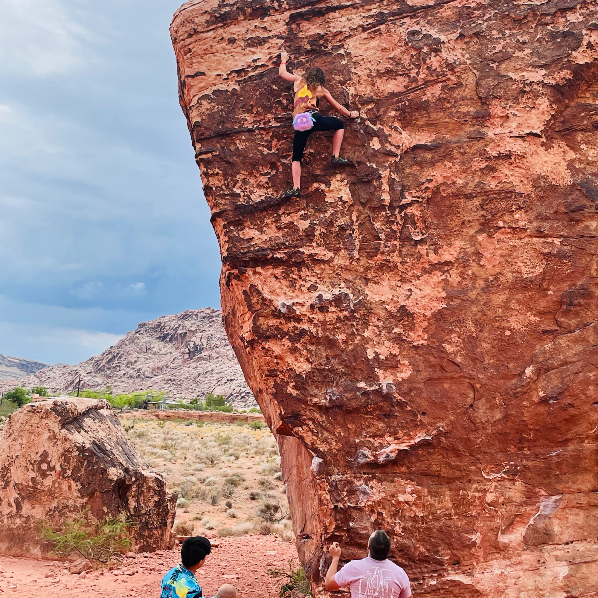 Climbing Beta video of climbers on Perfect Poser v1 in Red Rock with undefined beta videos in KAYA, the climber's app - where climbers can log and track their ascents, progress, and connect with their local gym and outdoor climbing community.