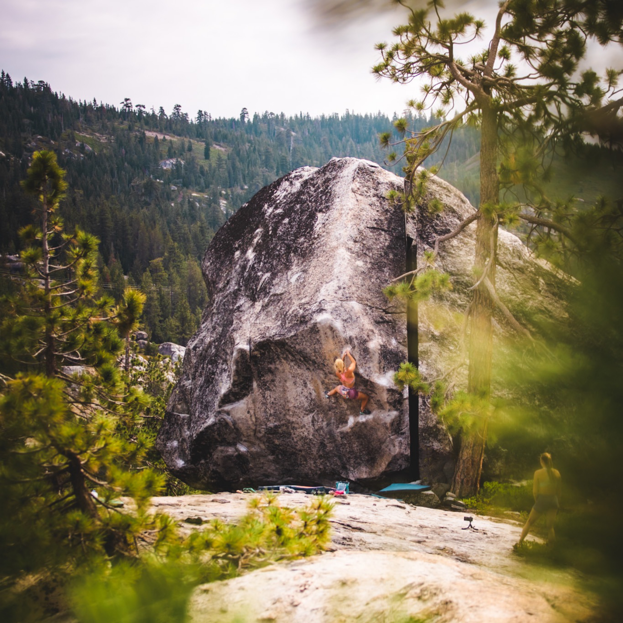 Climbing Beta video of climbers on Triple Crown v6 in Lake Tahoe with undefined beta videos in KAYA, the climber's app - where climbers can log and track their ascents, progress, and connect with their local gym and outdoor climbing community.