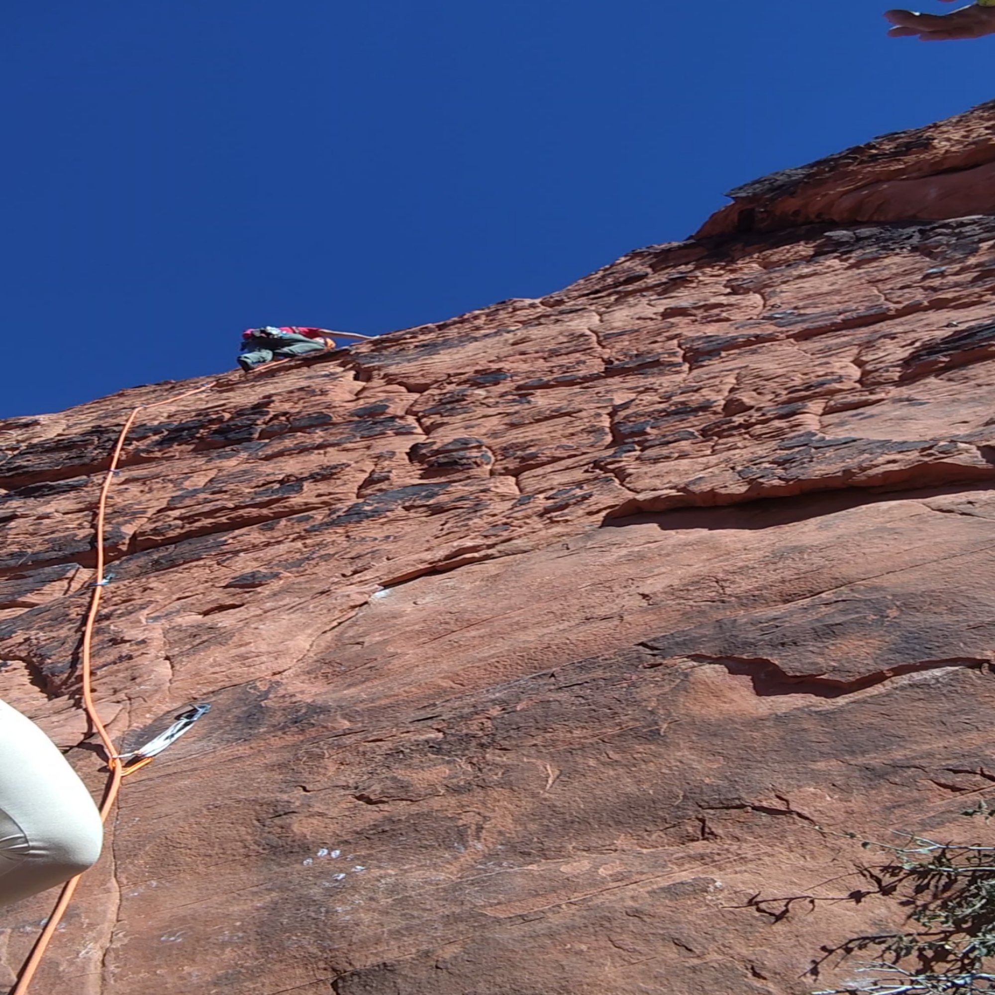 Climbing Beta video of climbers on Contageous Blastments 5.5 in Red Rock with undefined beta videos in KAYA, the climber's app - where climbers can log and track their ascents, progress, and connect with their local gym and outdoor climbing community.