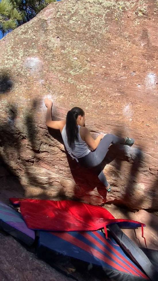 right to left red wall traverse v7, Flagstaff Mountain, CO - Beta Video from byoon