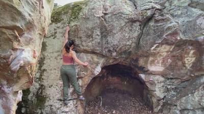 Fire Bowl v2, Hospital Boulders - Beta Video from WahineClimbs