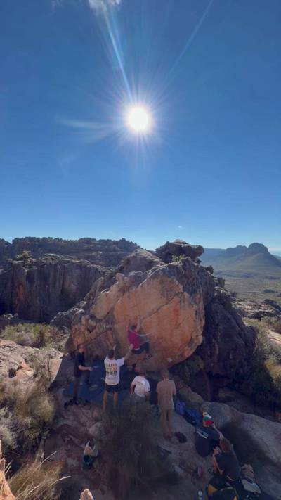 Orange Heart v5, Rocklands - Beta Video from griffin.climbs