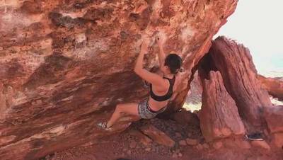 Monkey Bar Traverse v7, Red Rock - Beta Video from Sydneyrinanna