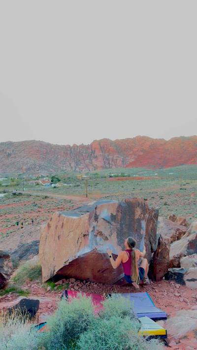 Square Arete Low v7, Red Rock - Beta Video from Alexandra