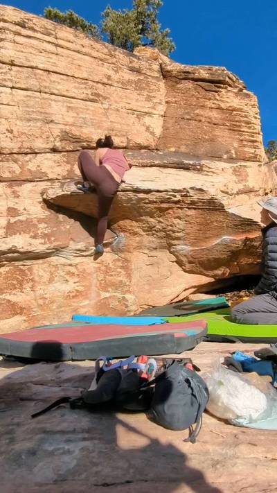 Bat Mantle v3, Red Rock - Beta Video from bouldering_dumpling