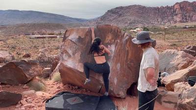 Square Arete Low v7, Red Rock - Beta Video from jacqweeeee