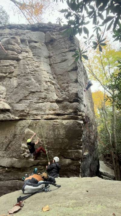 The Route of All Evil 5.11b, New River Gorge - Beta Video from Larsen