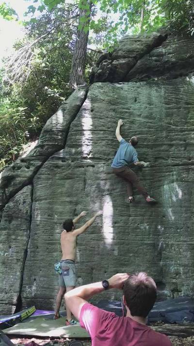 Mountaineer's Route Direct v4, Coopers Rock - Beta Video from joeboarder