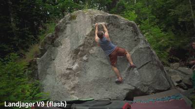 Landjäger v9, Miller River - Beta Video from austinclimbing