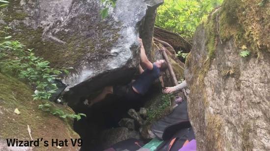 Wizard's Hat v9, Miller River - Beta Video from austinclimbing