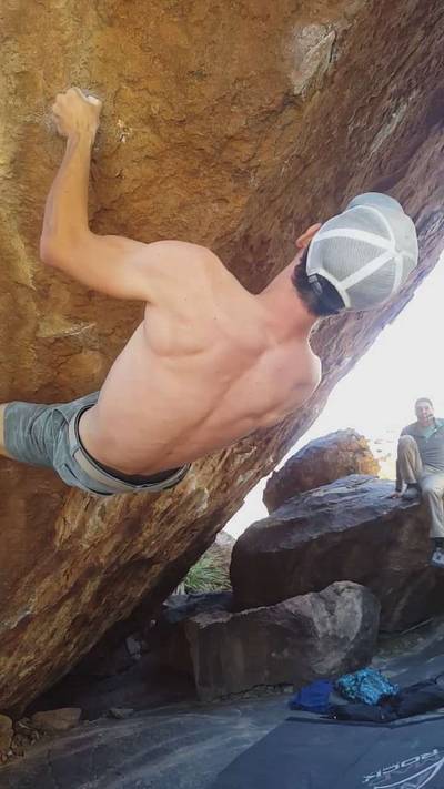 Crimping Christ on the Cross v10, Hueco Tanks - Beta Video from Stickyshoes