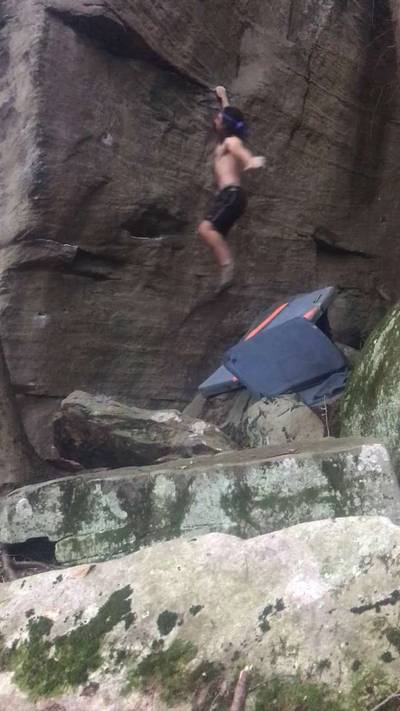 Above the Coffin v8, Coopers Rock - Beta Video from Akleich