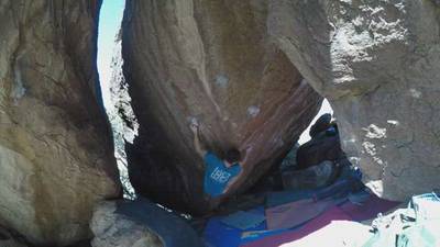 Crimping Christ on the Cross v10, Hueco Tanks - Beta Video from seanmorris
