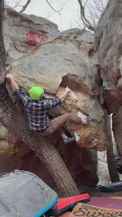 Hanging Arete v6, The Citadel - Beta Video from wallflailer