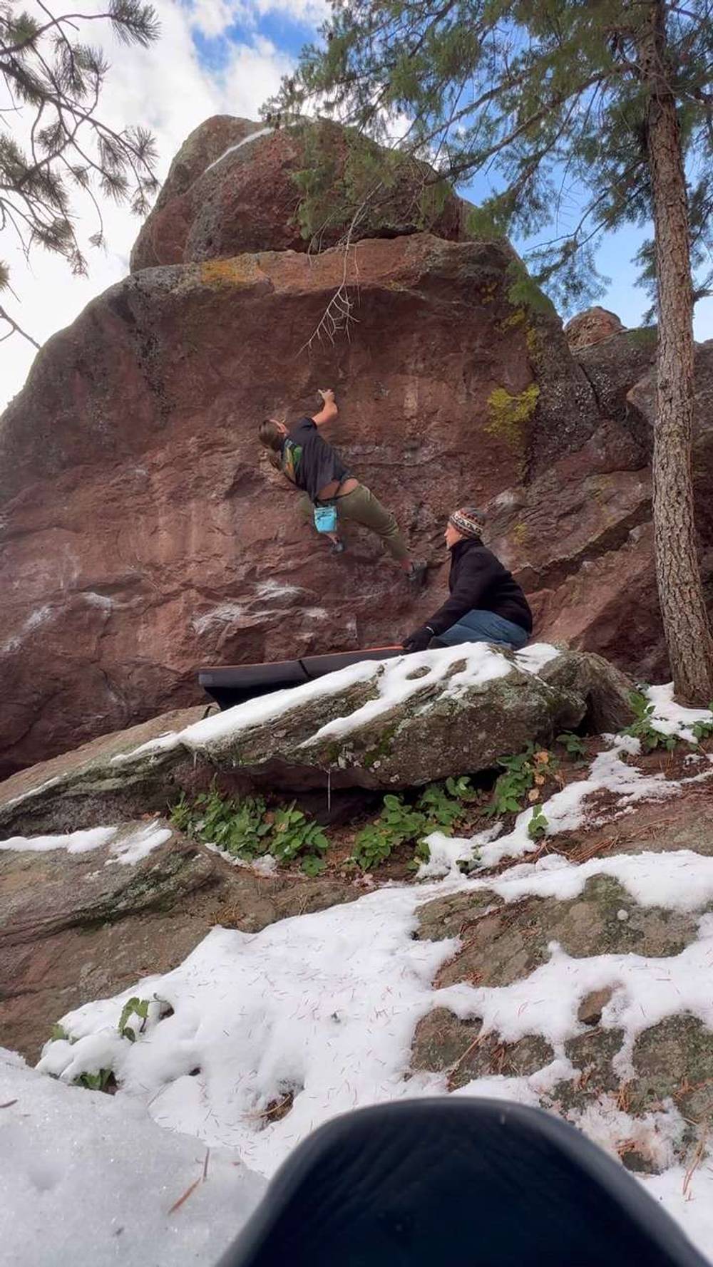 North Overhang (Backside) v3, Flagstaff Mountain, CO - Beta Video from Chris_Ol