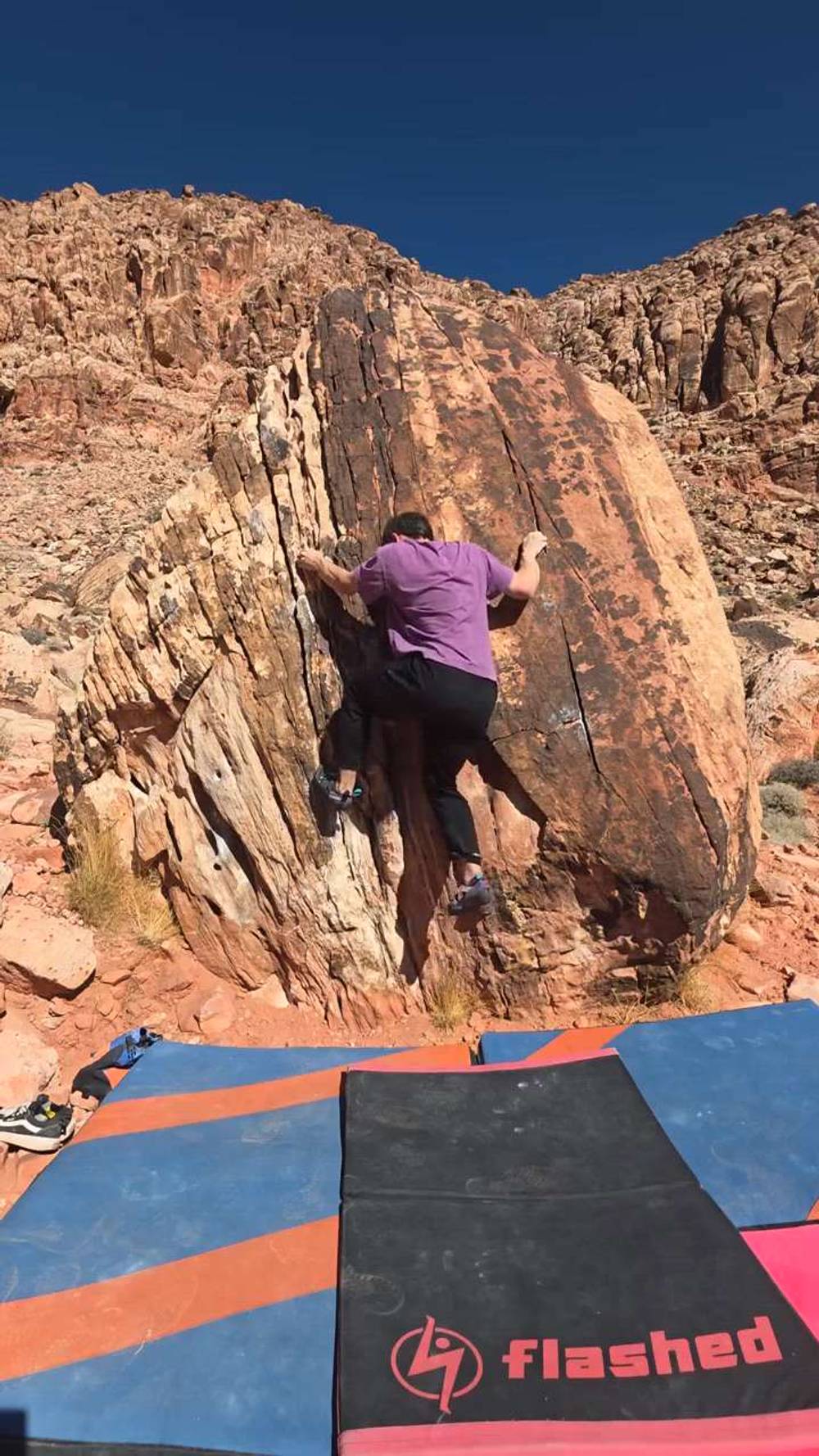 Lava Adjacent - Arete Left Sit v4, Red Rock - Beta Video from TinyDynos