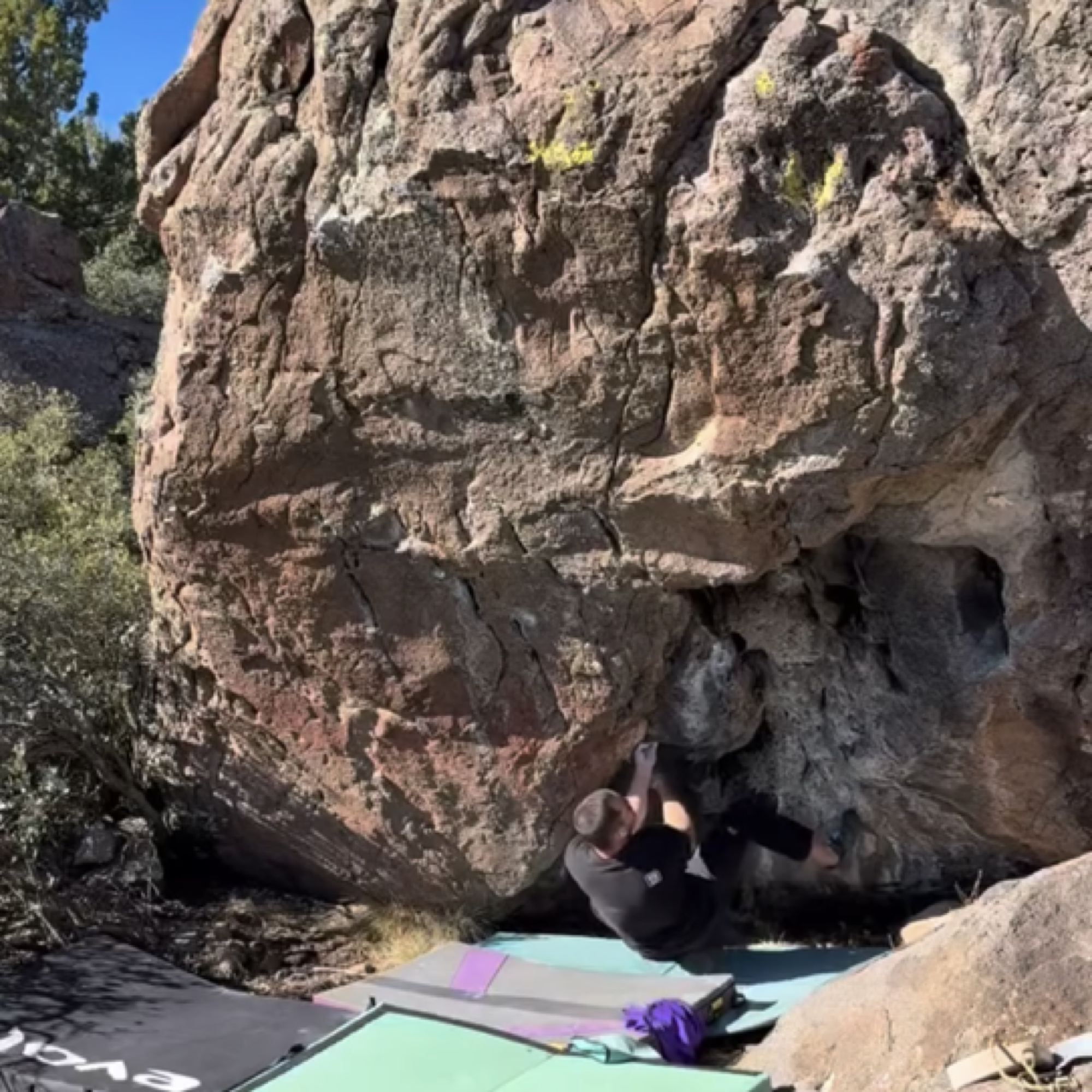Climbing Beta video of climbers on Final Quest v10 in Cedar City with undefined beta videos in KAYA, the climber's app - where climbers can log and track their ascents, progress, and connect with their local gym and outdoor climbing community.