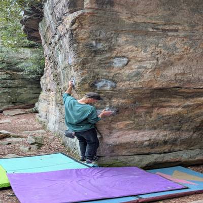 Stevie Wonder Arete aka Colorful Corner v4, Coopers Rock - Beta Video from Climing