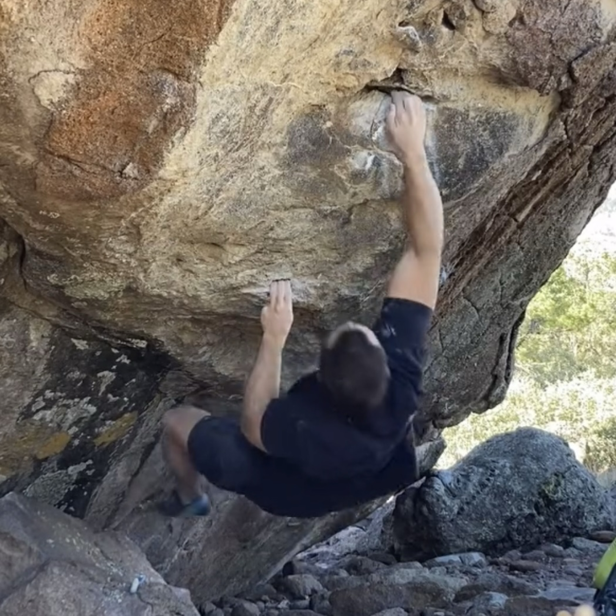 Climbing Beta video of climbers on Precision Ballistics v10 in Cedar City with undefined beta videos in KAYA, the climber's app - where climbers can log and track their ascents, progress, and connect with their local gym and outdoor climbing community.